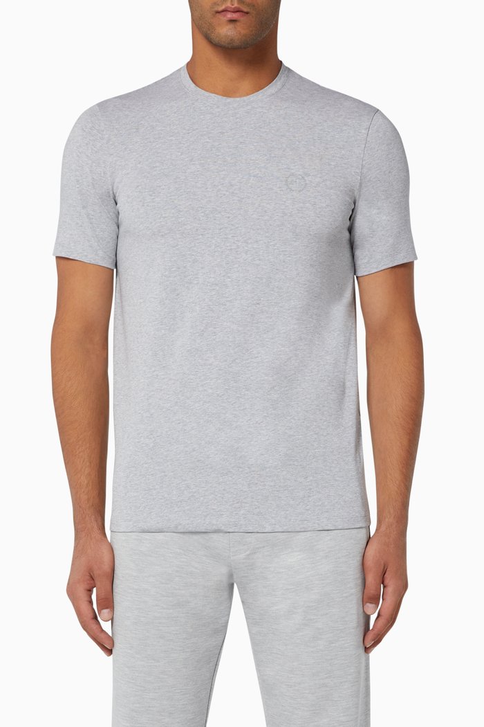 

Circle Logo Stretch Cotton T-Shirt, Grey