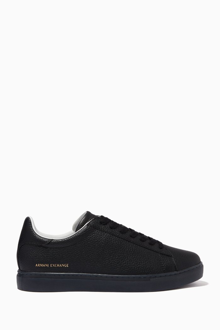 

Lace-up Sneakers in Leather, Black