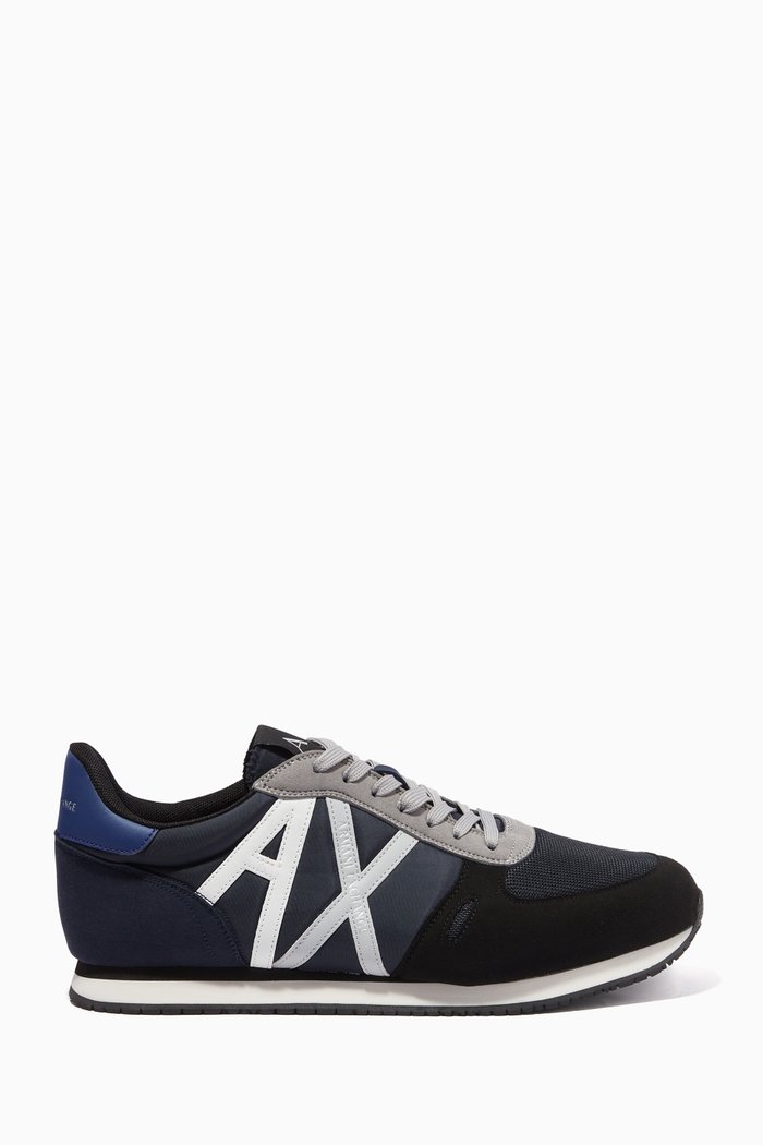 

AX Icon Sneakers in Suede & Mesh, Black