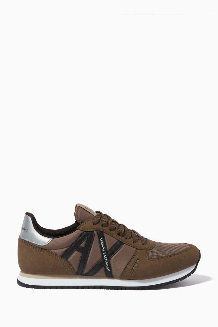 

Icon Logo Sneakers in Faux Suede & Fabric, Multicolor
