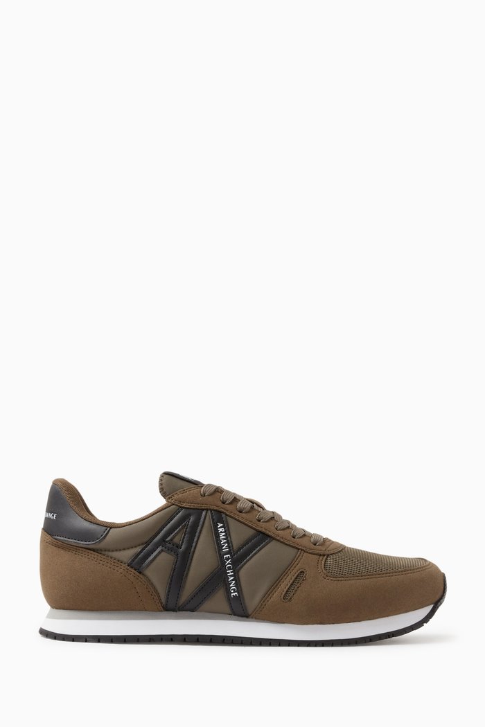 

AX Icon Sneakers in Suede & Mesh, Brown