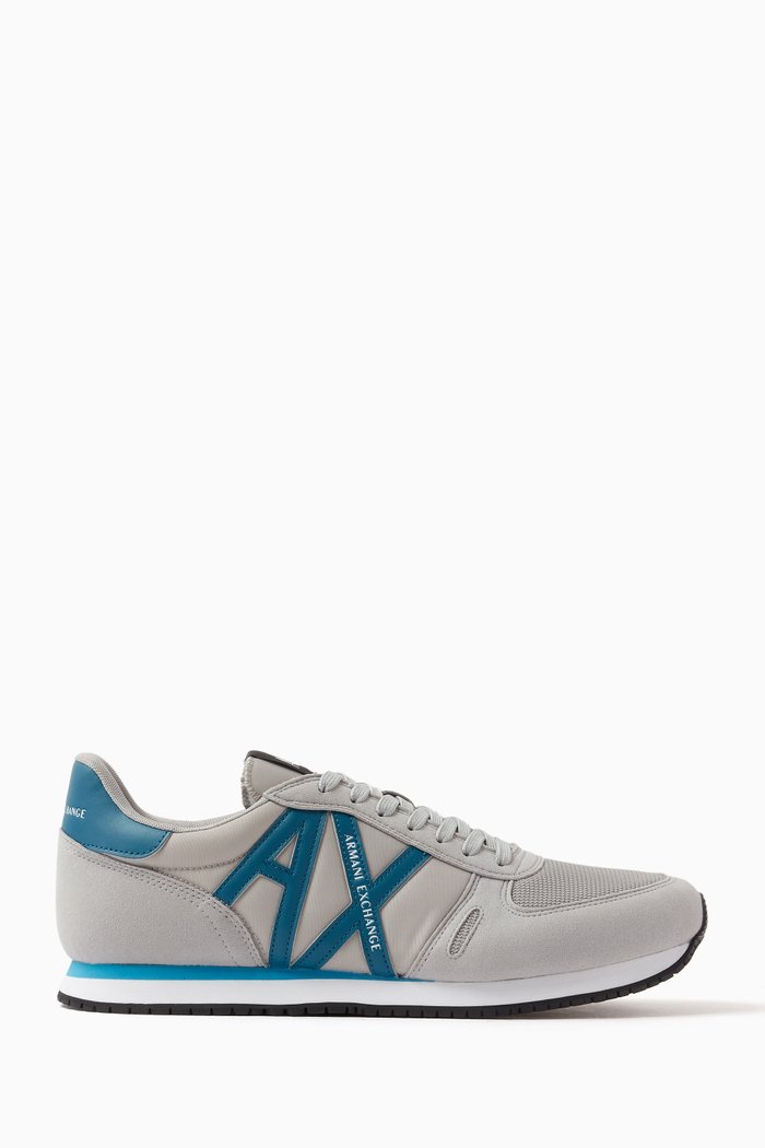 

AX Icon Sneakers in Suede & Mesh, Grey