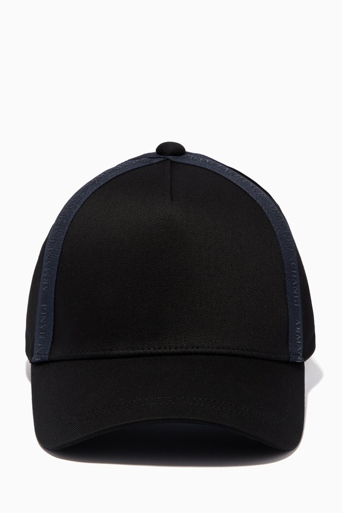 

Logo Tape Baseball Cap in Cotton, Black