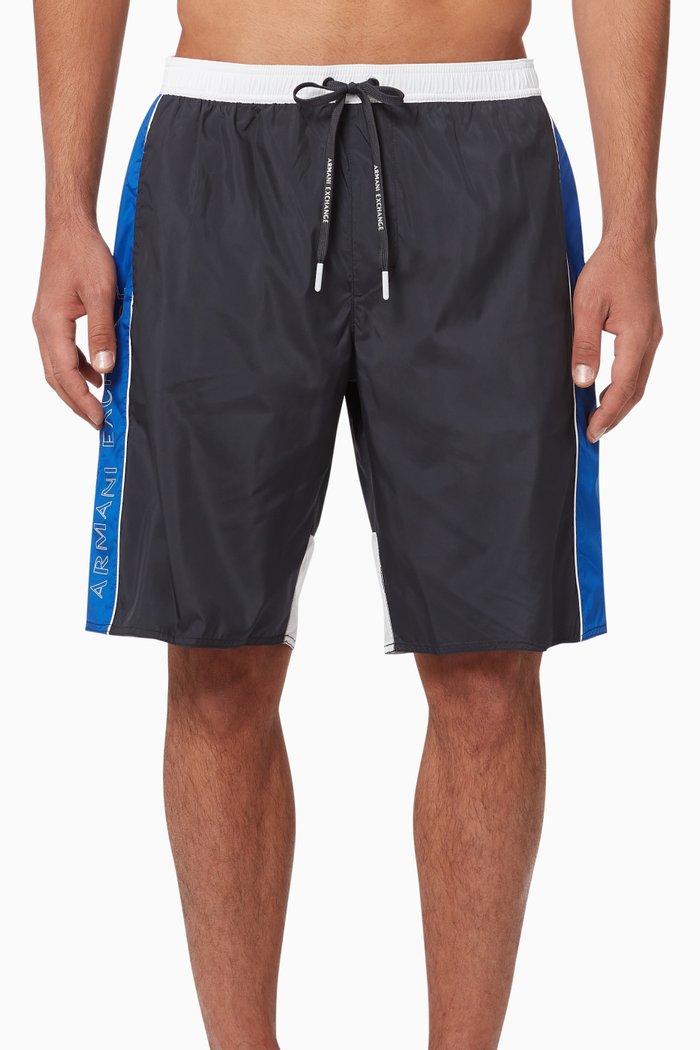 

Colour-Block Bermuda Shorts, Blue