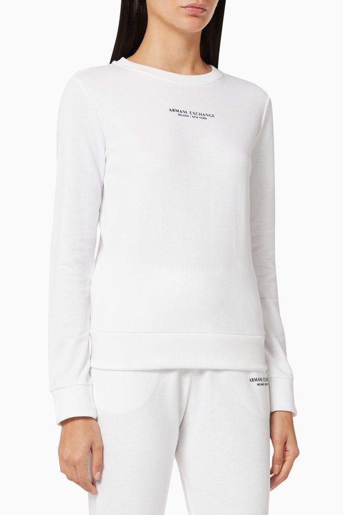 

Logo Sweatshirt in Cotton Terry, White