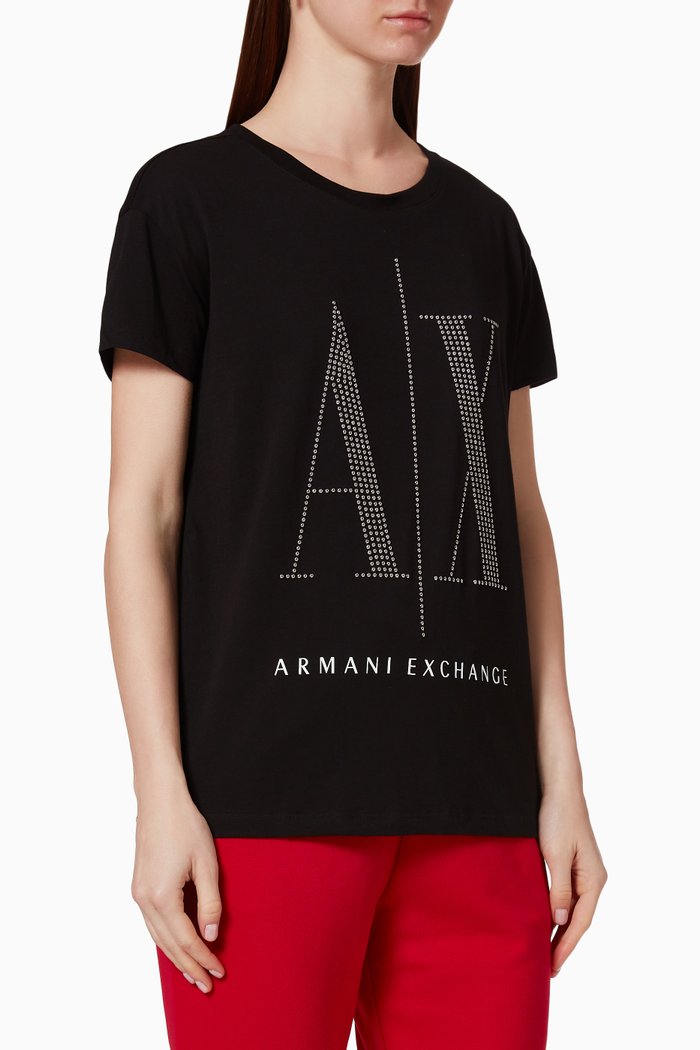 

Icon Logo Stud Cotton T-shirt, Black