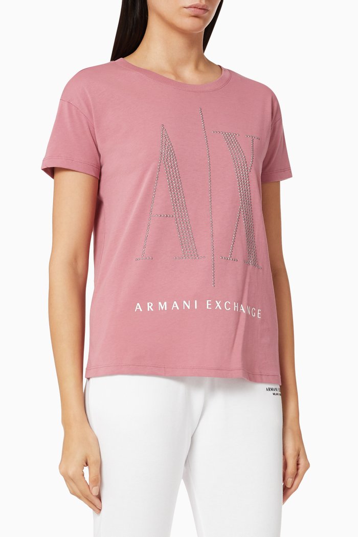

Icon Logo Stud T-shirt in Cotton Jersey, Multicolor