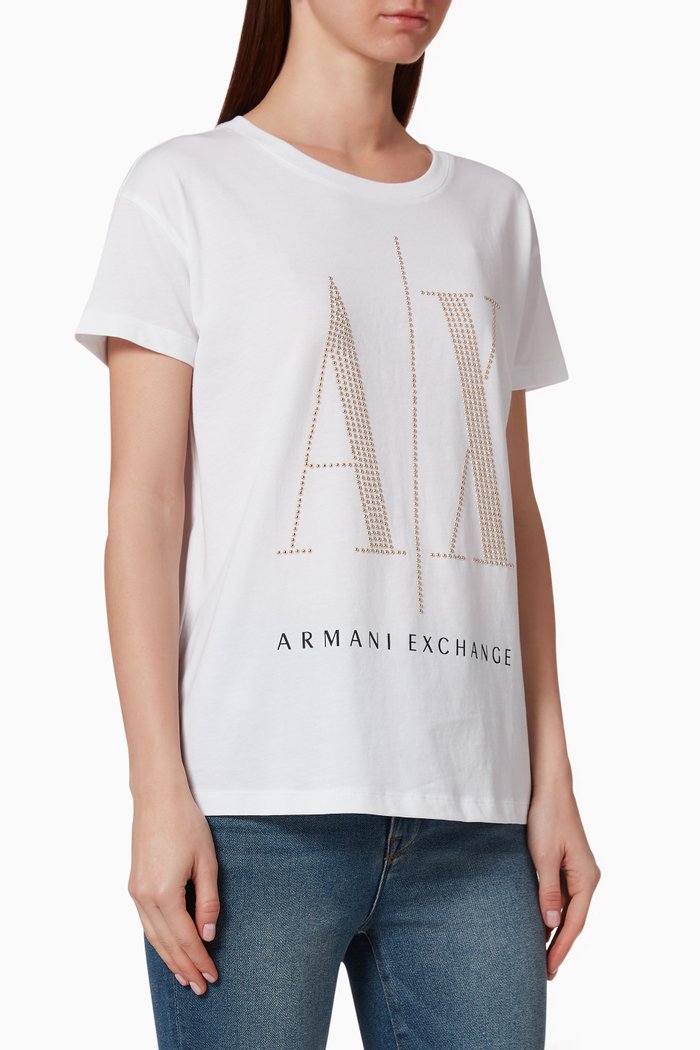 

Icon Logo Stud Cotton T-shirt, White