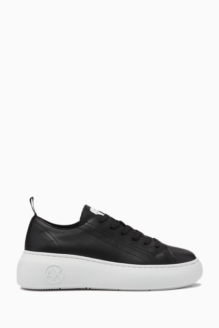 

AX Chunky Sneakers in Faux Leather, Black