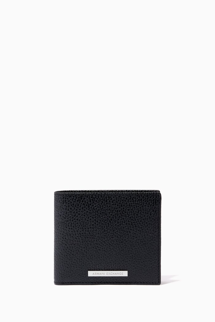 Logo Wallet in Buffalo Leather, Black