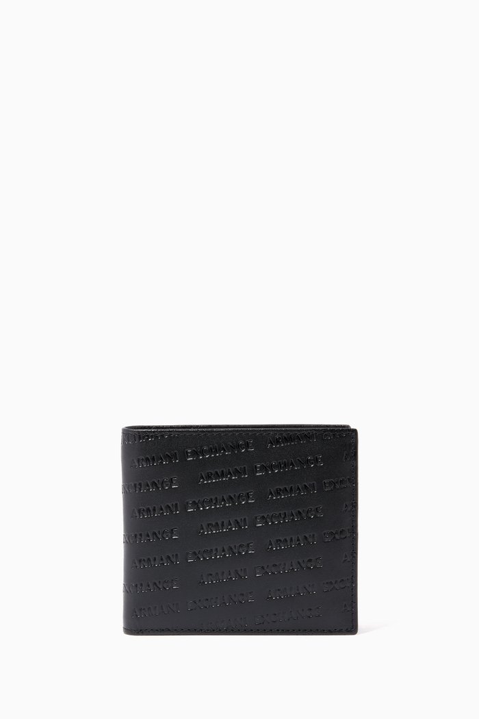 

Wallet in Logo Debossed Leather, Black