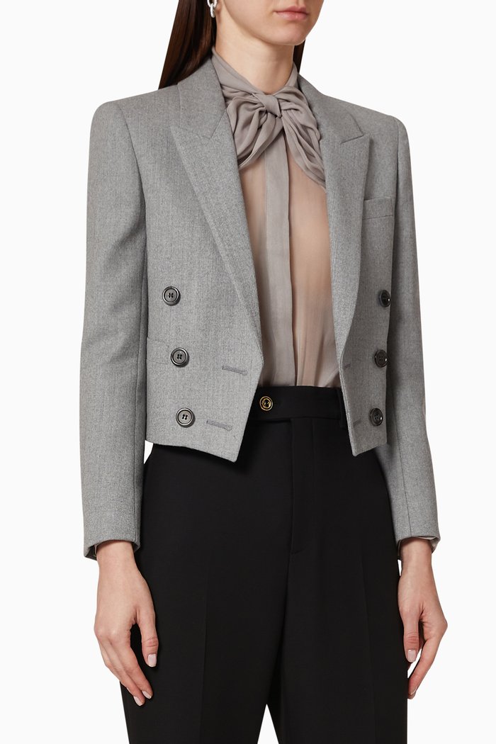 Spencer Cropped Jacket, Grey
