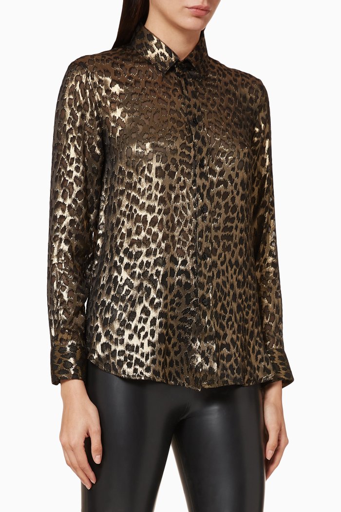 

Metallic Patterned Blouse, Black