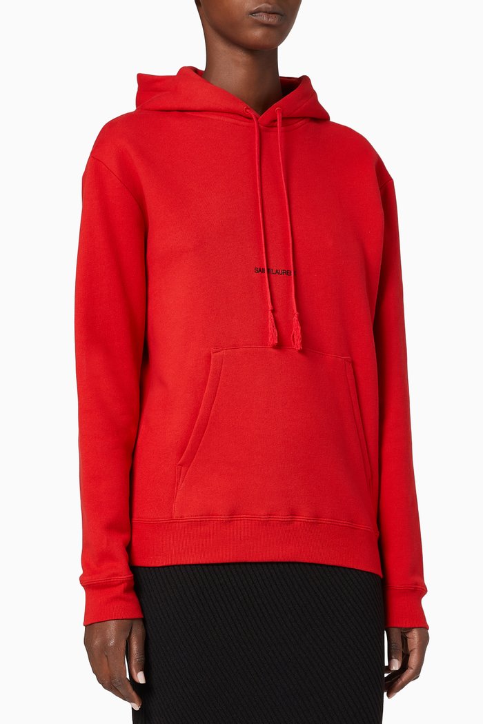 

Logo Cotton Hoodie, Red