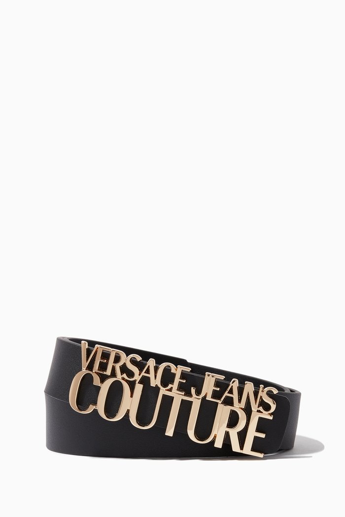 

Logo Belt in Leather, Black