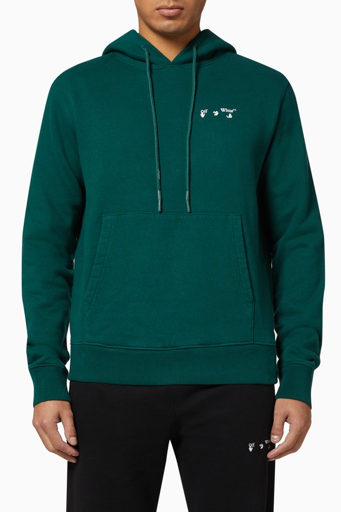 

Big Logo Slim Cotton Hoodie, Green