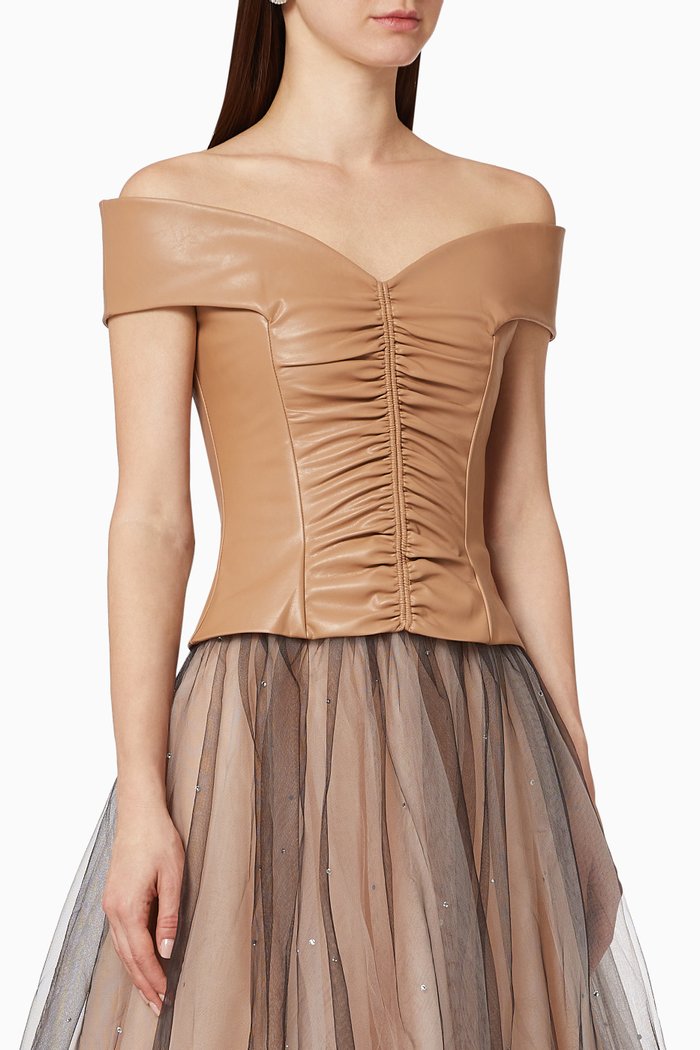 

Vegan Leather Top, Neutral