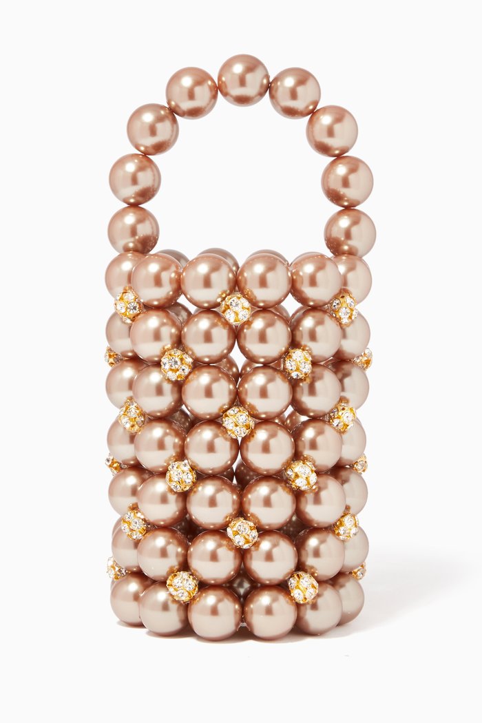 

Comino Bucket Bag in Acrylic & Crystal, Gold