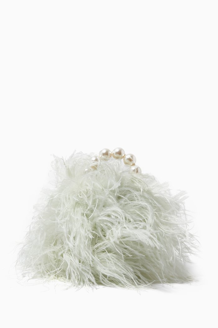 

Inagua Bag in Feathers & Acrylic Beads, Blue