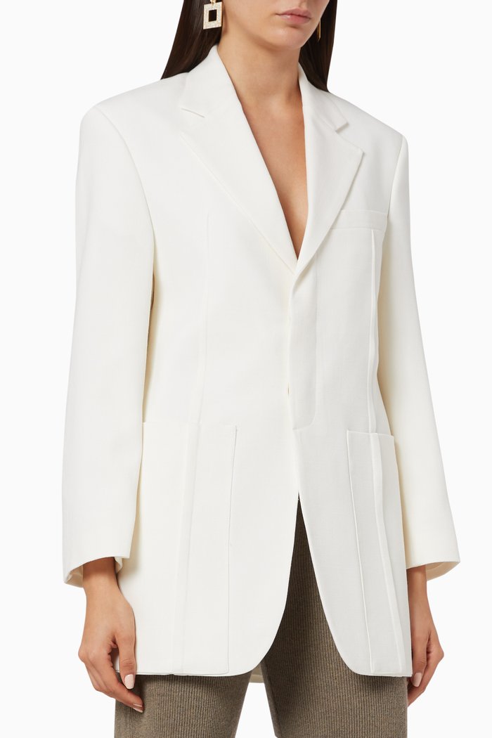 

La Veste D'homme Oversize Suit Jacket, White