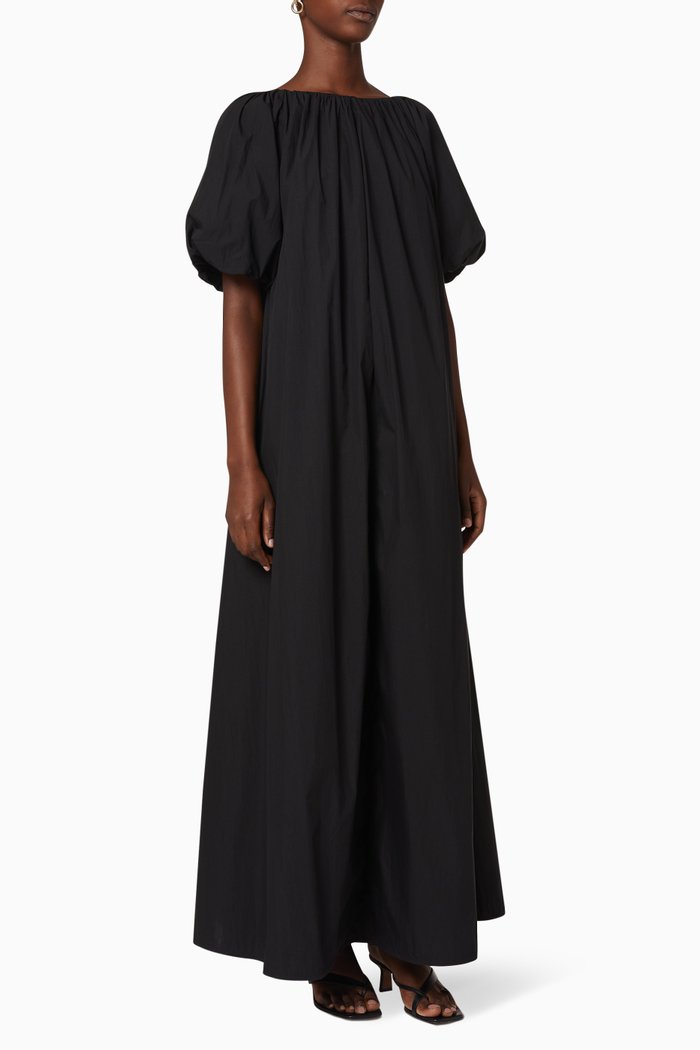 

Ruched Maxi Dress, Black