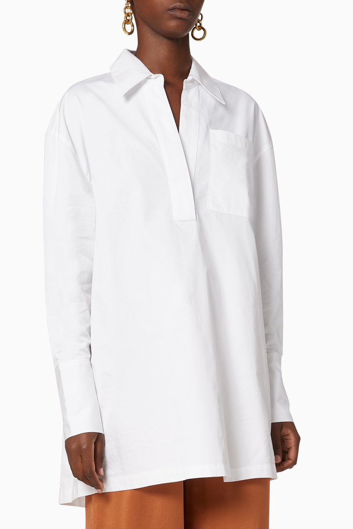 

Half-Placket Shirt, White