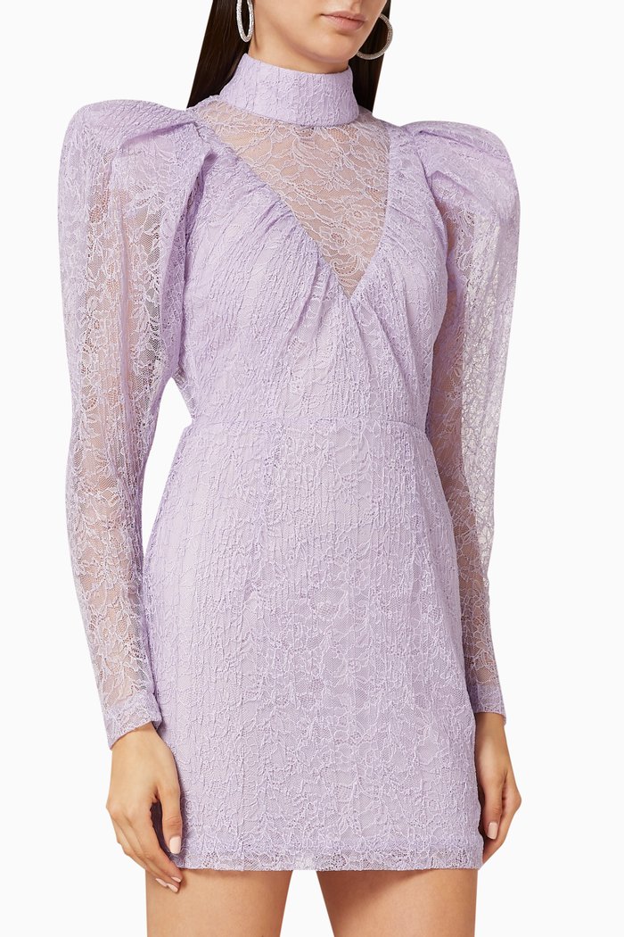 

Ida Lace Mini Dress, Purple