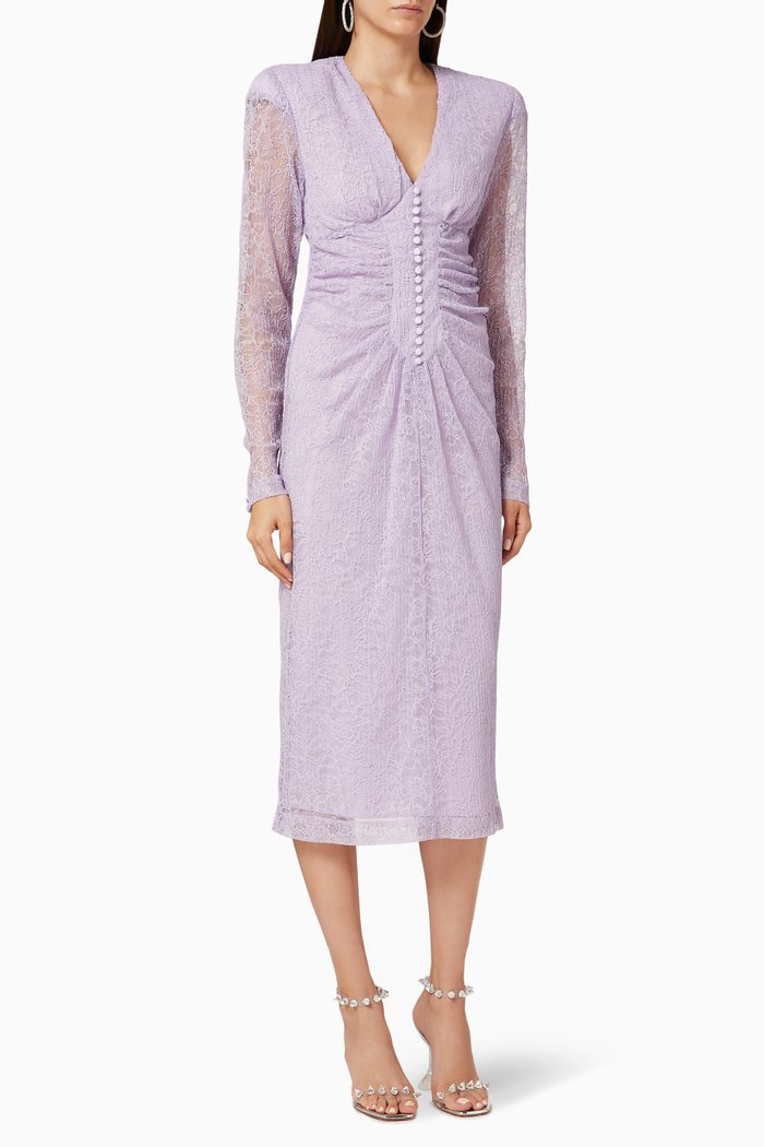 

Heather Ruched Dress, Purple