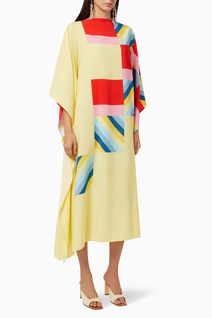 Apollo Scarf Dress in Crepe, Multicolour