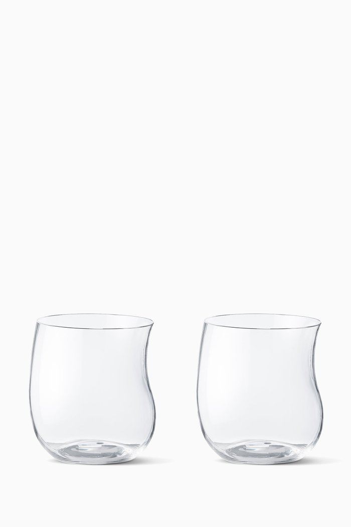 Small Cobra Glass Tumblers, Set of 2, Neutral