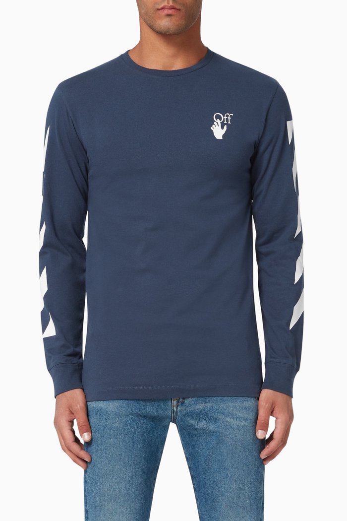 

Agreement Arrows Cotton T-Shirt, Blue
