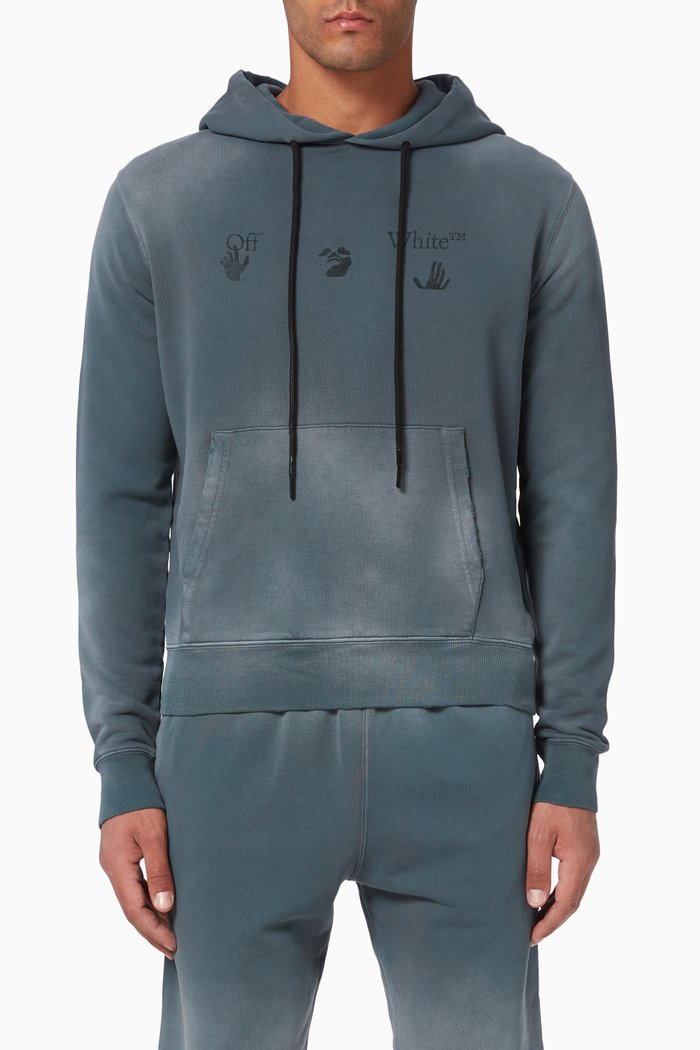 Big Logo Faded Slim Hoodie, Blue