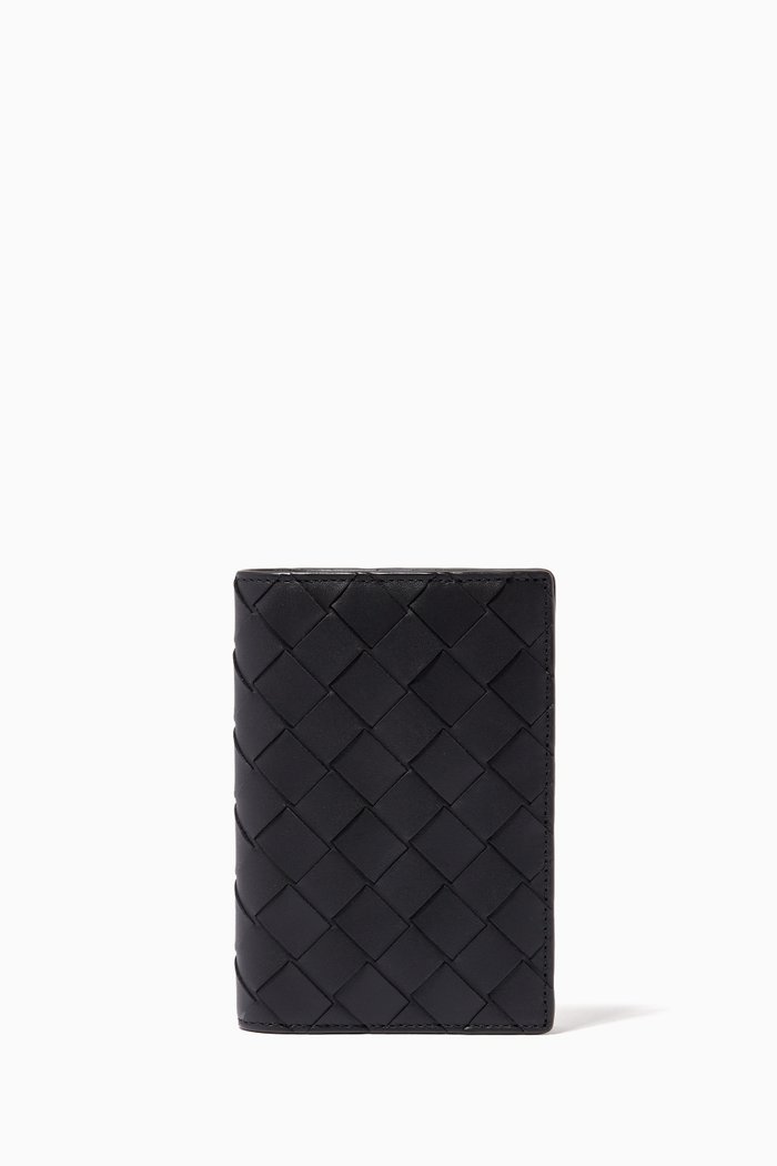 

Passport Holder in Intrecciato Calfskin, Black