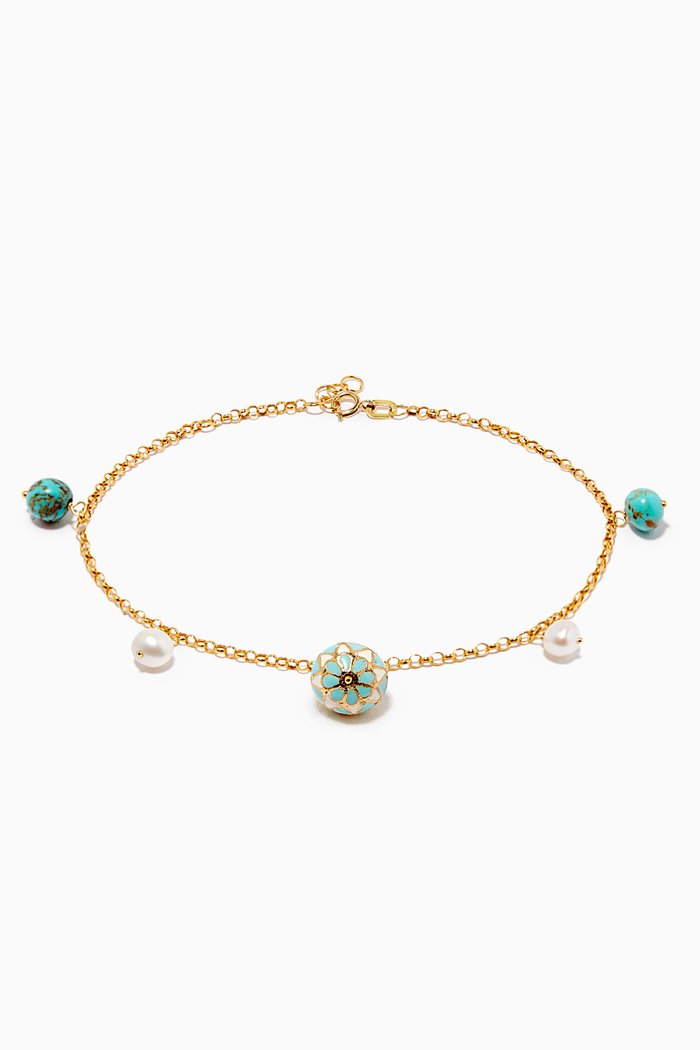 

Feroza Charm Bracelet in 18kt Gold