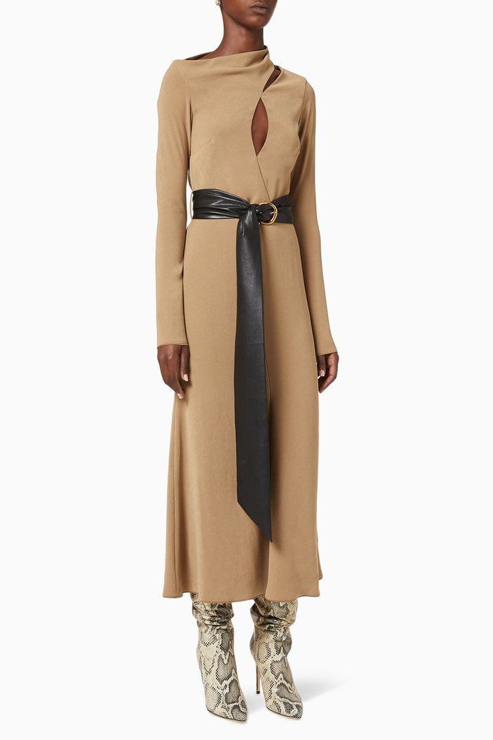 

The Clement Stretch Georgette Dress, Neutral