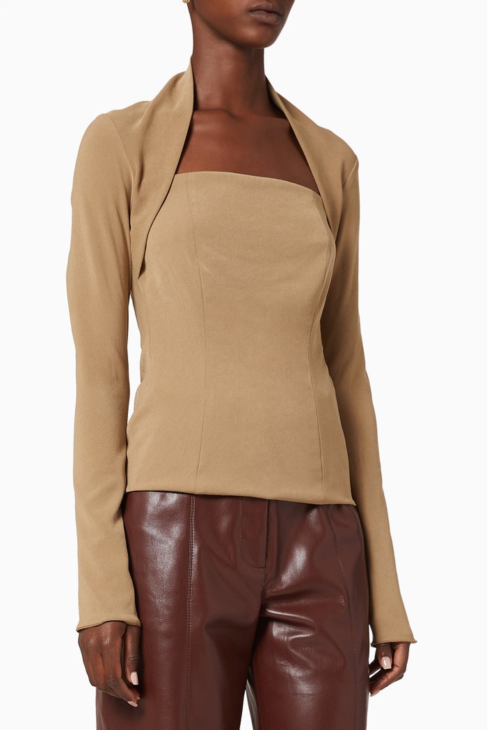 

Isla Stretch Georgette Top, Neutral