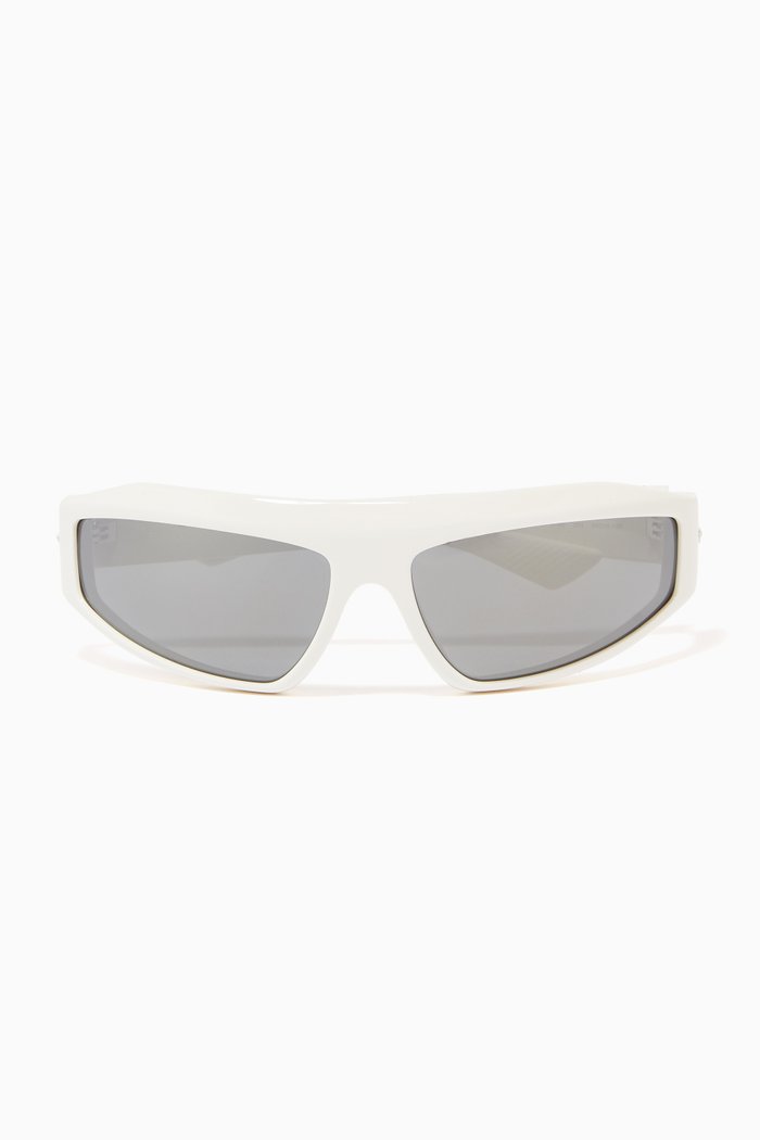 

Rectangular Sunglasses in Acetate, White