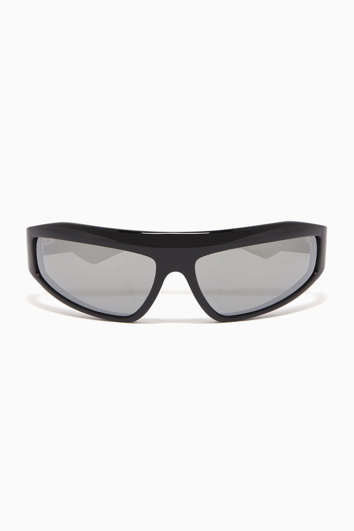 

Rectangular Sunglasses in Acetate, Black