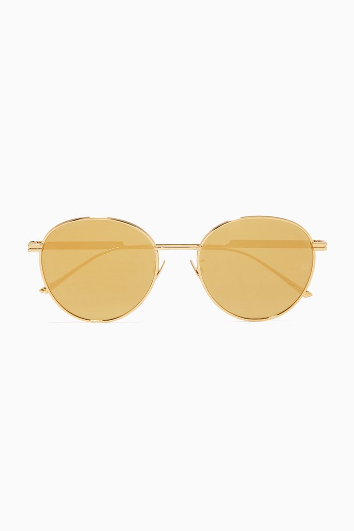 

Round Sunglasses in Metal, Gold