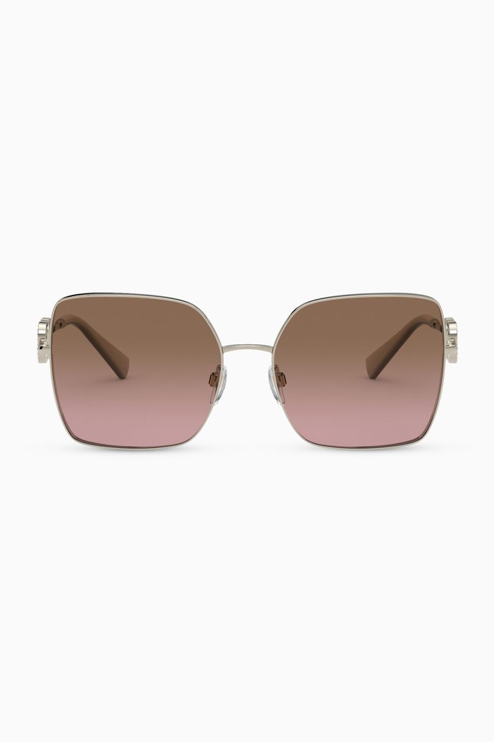 

Oversized Square Sunglasses in Metal, Silver