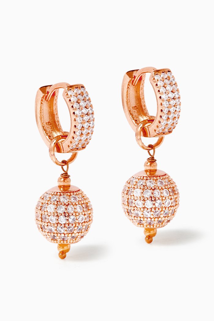 

Farah Huggie Hoop Earrings, Rose gold