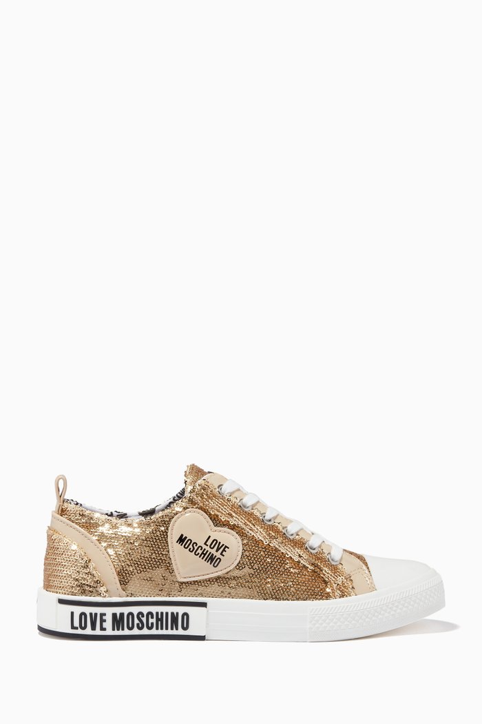 Logo Sneakers in Leather, White