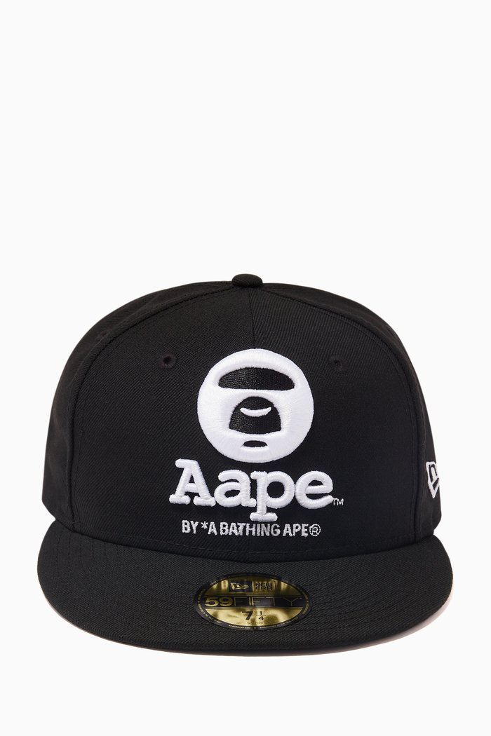 Logo Embroidered Cap in Canvas, Black