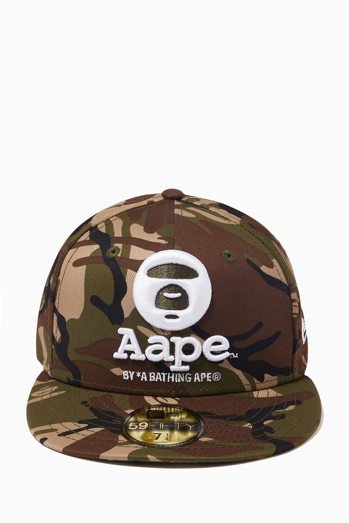 

Logo Embroidered Camo Cap in Canvas, Green