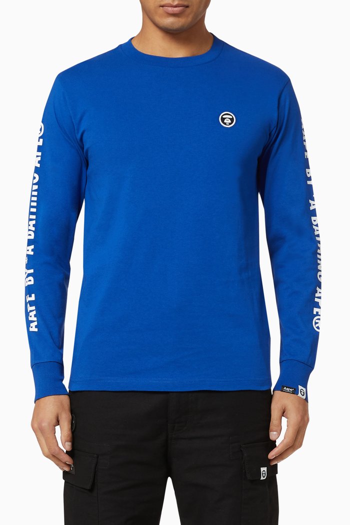 AAPE One Point Cotton T-Shirt, Blue