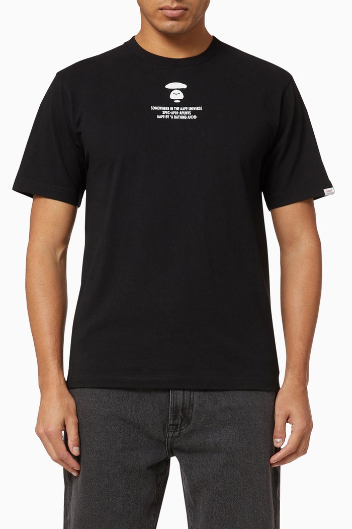 

AAPE UNVS Cotton T-Shirt, Black