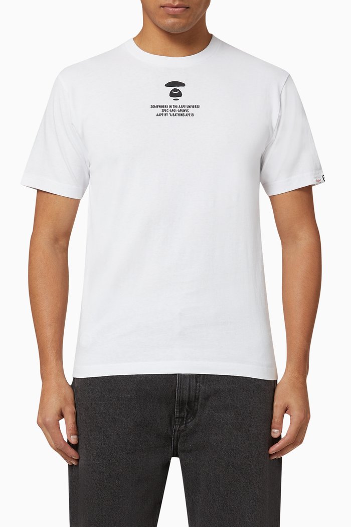 AAPE UNVS Cotton T-Shirt, White