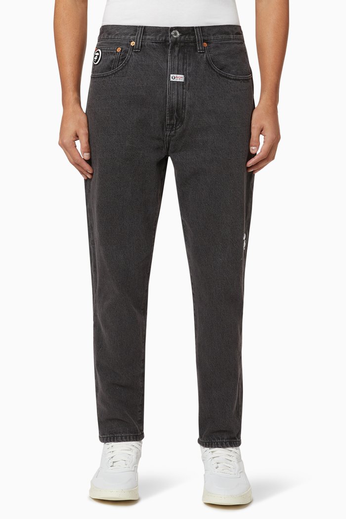 

Logo Embroidered Denim Jeans, Black