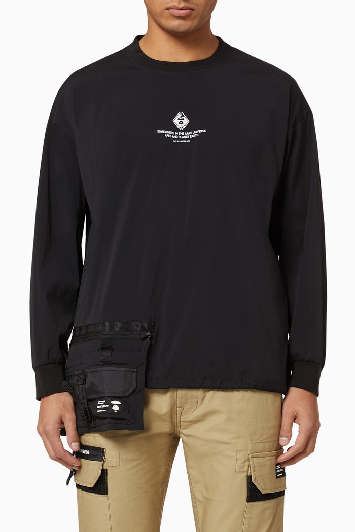 

AAPE UNVS Technical Pouch T-Shirt, Black