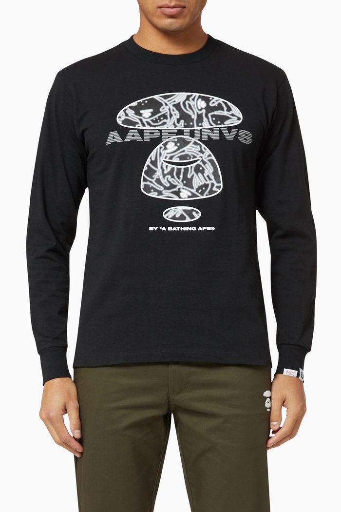 

AAPE UNVS Cotton T-Shirt, Black